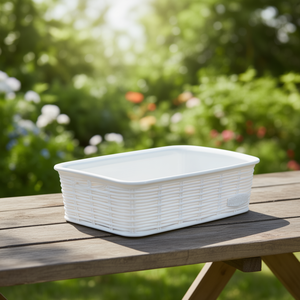 Cesta de plástico (20x14x6cm) ELEGANCE Blanco 30900 - Product Image 3