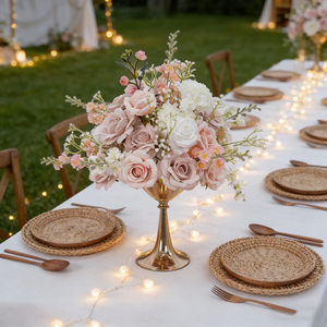 DKB White Pink Purple Blue Artificial Silk Roses Centerpieces Wedding Party Table Decorations Large Flower Balls - Product Image 1