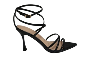 Scarpe Estive da Donna con Tacco a Spillo 2025, Sandali <span class=keywords><strong>Neri</strong></span> Sexy con Cinturini Argentati, Punta a Spillo, <span class=keywords><strong>Tacchi</strong></span> Alti da Cerimonia - Product Image 4