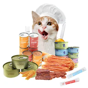 Großhandel Custom Logo Thunfisch Lachs Rindfleisch Hund Nass futter Dosen Katzen streifen Hühner ente Gefrier getrocknetes Tierfutter Kaninchen Trocken futter für Haustiere