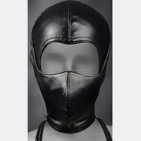 Masque de tête COS en cuir verni, accessoire de performance pour Halloween, spectacle, bar, scène, fête, déguisement