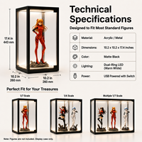 Boîte de présentation transparente pour comptoir 443x260mm, présentoir de produits, vitrine en acrylique, présentoir de figurines, présentoir de magasin, support de présentation en acrylique transparent