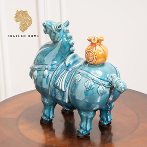 รูปปั้นม้าเซรามิกหลากสีสไตล์วินเทจ - ของตกแต่งเสริมฮวงจุ้ยเรียกทรัพย์สำหรับบ้านและสำนักงาน เหมาะสำหรับตกแต่ง ของขวัญงานแต่งงาน - Product Image 2