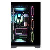 Boîtier d'ordinateur ATX personnalisé AntarcChill Black Panoramic Edition Sea View en aluminium et verre trempé pour gamer, vue sur la mer