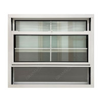 Ventanas Corredizas Verticales de Vidrio Templado Insonorizadas, con Rotura de Puente Térmico, de Aluminio, Simples o Dobles, con Diseño de Rejilla