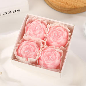 شمعة فاخرة على شكل زهرة الفاوانيا مصنوعة يدويًا للعلاج بالروائح العطرية، هدية مثالية لأعياد الميلاد وحفلات الزفاف، مجموعة هدايا للفتيات - Product Image 5