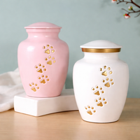 Urne funéraire en métal de style américain de haute qualité avec empreinte de patte pour cendres d'animaux de compagnie, souvenirs commémoratifs pour animaux, fournitures funéraires