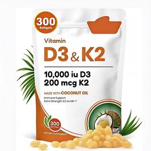Complément alimentaire à base de vitamine D3 + K2 en capsules molles avec huile de noix de coco, marque propre OEM/ODM - Product Image 1