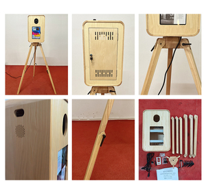 Support portable double face pour iPad, machine photo vintage en bois avec imprimante compatible avec les appareils reflex - Product Image 5