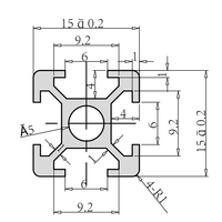 Profilé en aluminium 1515, profilé d'extrusion en aluminium à fente en T 15x15 mm pour cadre industriel léger et structure DIY