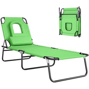 Outdoor High Quality Portable Beach Chaise Sun Lounge Reclining Folding Leisure Garden Beach Chair Office Resting Chair - Product Image 6