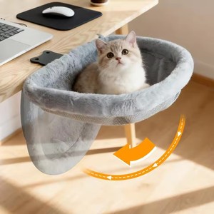 Custom wholesale Cat <b>Desk</b> Bed Plush Cat Hammock <b>Foldable</b> <b>Desk</b> Clip Pet Bed Suitable for Various Desktop Computers Office - Product Image 1