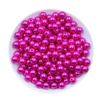 Perles rondes en plastique ABS en vrac, colorées, avec trou, pour la décoration de vêtements et de chaussures, vente en gros d'usine