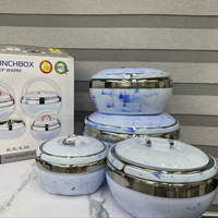 Ensemble de 4 casseroles isothermes classiques en acier inoxydable, design citrouille géante, 3L, 5L, 7L, 12L, pour maintien au chaud des aliments, USA B2B