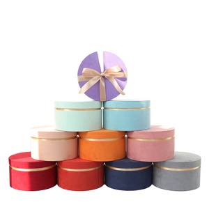 Hộp Hoa Da Lộn Tròn Làm Theo Yêu Cầu Chất Lượng Cao - Product Image 1