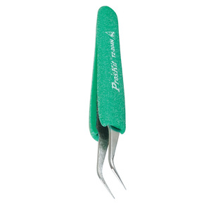 Pinzas Proskit TZ-204N Antiestáticas con Punta Curva de Acero Inoxidable y Mango Suave Antideslizante - Product Image 1