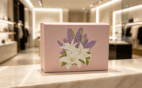 Boîte artisanale en papier rose de luxe classique, logo imprimé offset personnalisé, boîte cadeau rigide magnétique haut de gamme pour vêtements