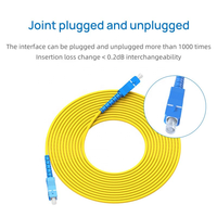 Factory Price Simplex G652D Fiber SC to SC UPC 1m Patch Cord FTTH IP Network
