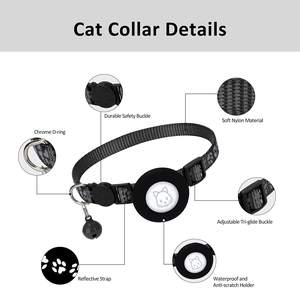 Collar Reflectante Personalizado para Gato, Accesorio para Soporte Protector de Silicona Impermeable, Estuche con Etiqueta de Aire y Campana - Product Image 3