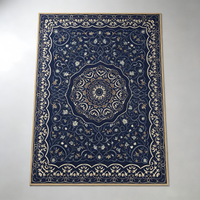 Tapis de salon antidérapant en fibre de polyester à poils ras, style pastoral, toutes saisons, haute qualité, lavable en machine, pour la décoration intérieure