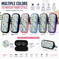 Étui à lunettes en néoprène avec fermeture éclair lisse, sac de protection souple pour lunettes, clip mousqueton, résistant à l'eau et aux chocs pour l'extérieur