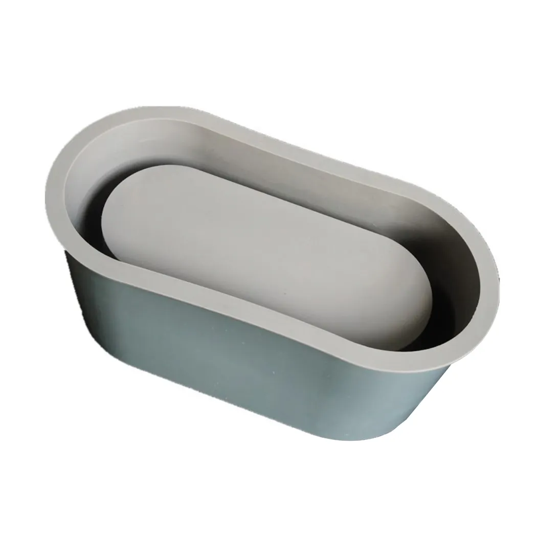 Modèle de forme ovale pour Pots de fleurs en béton Moule en silicone pour jardinière succulente en silicone pour bricolage Pots de plantes succulentes faits maison