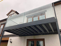 Reilbu Outdoor Aluminium U-Kanal Glas geländers ystem Rahmenloser Treppen balkon Handlauf