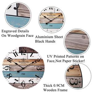 24 "60cm trang trại Hàng Hải ván gỗ ven biển nhiều màu đồng hồ treo tường - Product Image 2