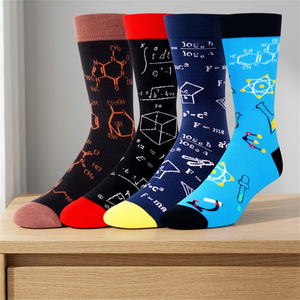 Wholesale Letter Pattern Anti-Bacterial Breathable Cotton Crew <b>Socks</b> <b>Funky</b> Novelty <b>for</b> Men <b>Women</b> OEM Manufacturer - Product Image 3