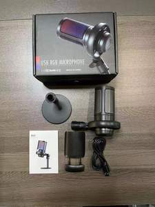 Microphones de jeu filaires USB RGB Offres Spéciales ME6S pour ordinateur PC Mobile PS4 <span class=keywords><strong>PS5</strong></span> avec support de support en stock - Product Image 2