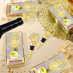 新しいゴールデンデジタルアニバーサリーストッパーエベントとパーティー用ワインギフト、40周年記念ワインストッパー、誕生日レセプションギフト - Product Image 5