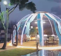 Dôme transparent en polycarbonate Igloo, tente de chambre à bulles, maison de camping en plein air, dîner, restaurant, séjour chez l'habitant, 6 m, mobile