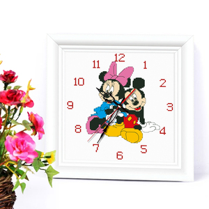 Borduur DIY DMC kruissteek Sets Voor borduurpakketten Mickey en Minnie fabriek directe verkoop klok - Product Image 1