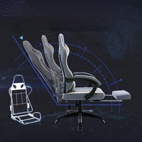 Chaise de jeu confortable et bon marché avec repose-pieds, cuir respirant, chaise de gamer réglable en hauteur, chaise de bureau ergonomique pour ordinateur