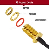 Câble RF coaxial étanche SMA femelle vers UFL Bulkhead Pigtail 1.13 1.37 RG178 50 Câble d'extension d'antenne
