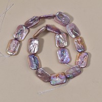 Perles d'eau douce naturelles de couleur violette, 18-25 mm, qualité AAA, certifiées par un tiers, forme carrée irrégulière baroque, brin de perles DIY