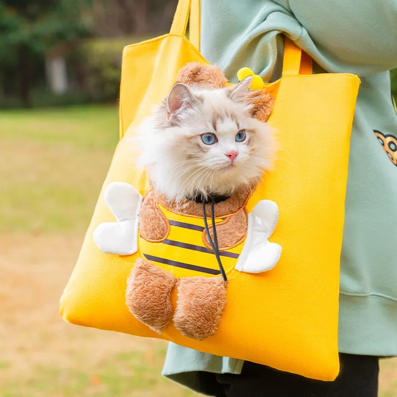 New Pet Cat Carrier Bags Outgoing Portable Breathable Bag Cats Dogs Carrier Shoulder Bags Adjustable Pets Handbag
