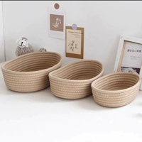 Panier de rangement en corde de coton tissé à la main, ensemble de paniers de rangement en coton