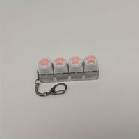 Porte-clés mécanique à 4 touches avec logo personnalisé, impression UV, clavier LED lumineux, outil de décompression en acrylique motif dessin animé