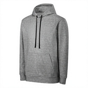 Sudadera con Capucha Gris para Hombre, Corte Regular, Algodón French Terry, Informal, con Bolsillo, para Otoño - Product Image 1