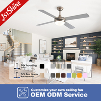 Ventilateur de plafond 1stshine moderne de grande qualité avec un débit d'air puissant, fonction minuterie, haute efficacité, faible consommation d'énergie, avec lumière