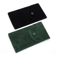 Pochettes de luxe en microfibre pour bijoux, bijoux, colliers, bracelets, pochettes, couleur verte, 100 pièces
