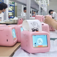 Printer Suara AI untuk Anak-Anak, Printer Thermal Mini untuk Anak-Anak, Printer Stiker Saku Nirkabel WiFi, Mainan Edukasi dengan Layar LCD