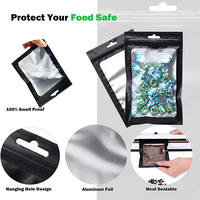 Bolsas de Mylar Negras Personalizadas con Cierre Hermético, Bolsa de Aluminio con Ventana Transparente para Almacenamiento de Alimentos con Sellado Automático