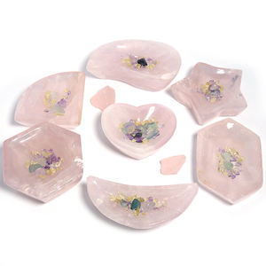 Atacado <span class=keywords><strong>gemstone</strong></span> natural esculpida lua estrelas coração rosa taças de cristal de quartzo - Product Image 1