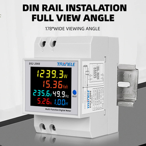 6in1 Din Rail AC Màn hình 110V 220V 380V 100A điện áp hiện tại Hệ số công suất hoạt động kWh Điện năng lượng tần số Meter Volt Amp - Product Image 3