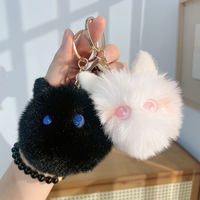 Porte-clés en peluche chat en gros, mignon et moelleux, pendentif animal Kawaii pour filles de 5 à 7 ans, pour sac à dos et sac à main CN YSK-139