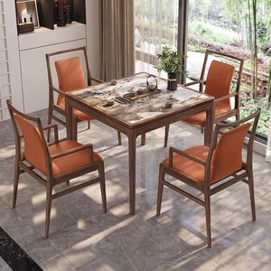 Table de jeu de cartes carrée de style zen chinois moderne avec rangement, ensemble pour salon, pour adultes et personnes âgées - Product Image 2