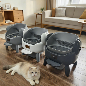 OKKPETS 2026 Automatische Katzentoilette mit Offenem Design Selbstreinigende Katzentoilette mit Vier Sicherheitssensoren für Mehrkatzen-Haushalte - Product Image 1