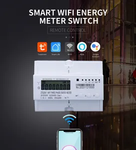 Tuya 3 Fase Din Rail Wifi Smart Energy Meter Timer Stroomverbruik Monitor Kwh Meter Wattmeter